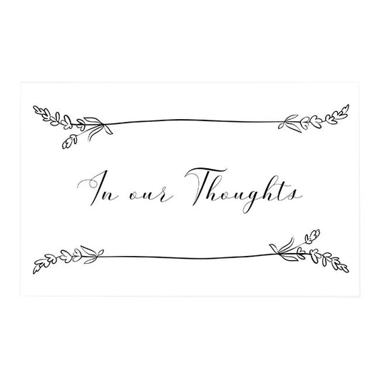 Cards White In Our Thoughts Leaf Accent (10x6.5cmH) Pack 50