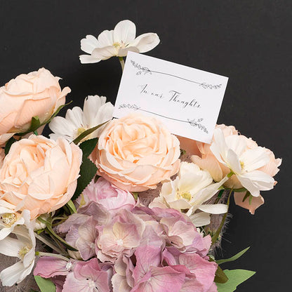 Cards White In Our Thoughts Leaf Accent (10x6.5cmH) Pack 50