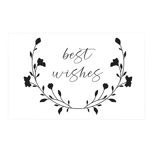 Cards White Best Wishes Leaf Garland (10x6.5cmH) Pack 50