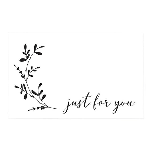 Cards White Just For You Leaf Spray (10x6.5cmH) Pack 50