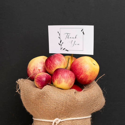 Cards White Thank You Leaf Border (10x6.5cmH) Pack 50