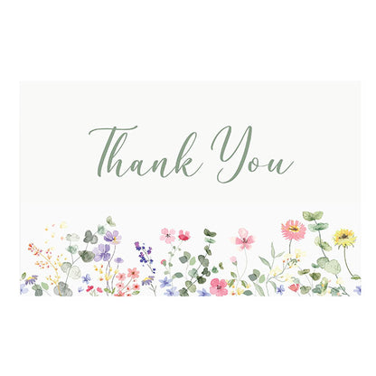 Cards White Thank You Flower Garden (10x6.5cmH) Pack 50