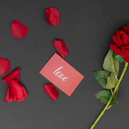 Cards White Love on Red (10x6.5cmH) Pack 50