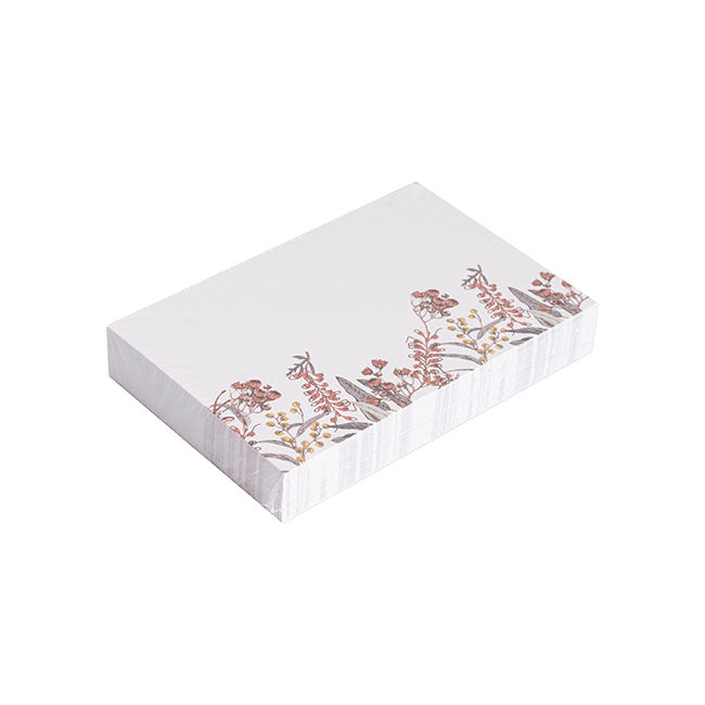 Cards White Native Gum Leaves Top Border (10x6.5cmH) Pk 50