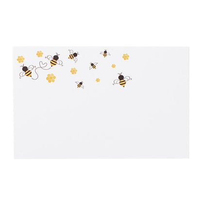 Cards White Buzzing Bees Top Border (10x6.5cmH) Pk 50