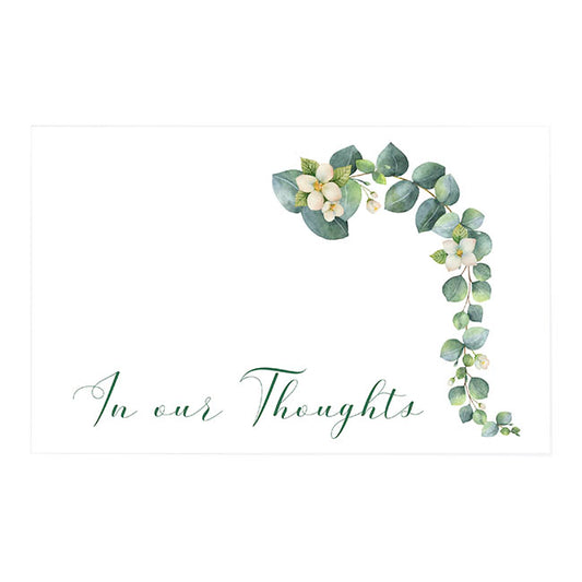 Cards White In Our Thoughts Eucalyptus (10x6.5cmH) Pack 50