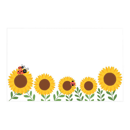 Cards White Sunflowers & Lady Bugs (10x6.5cmH) Pack 50