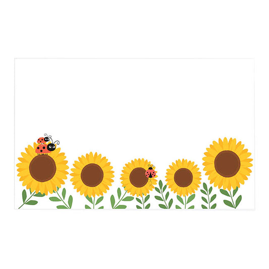 Cards White Sunflowers & Lady Bugs (10x6.5cmH) Pack 50