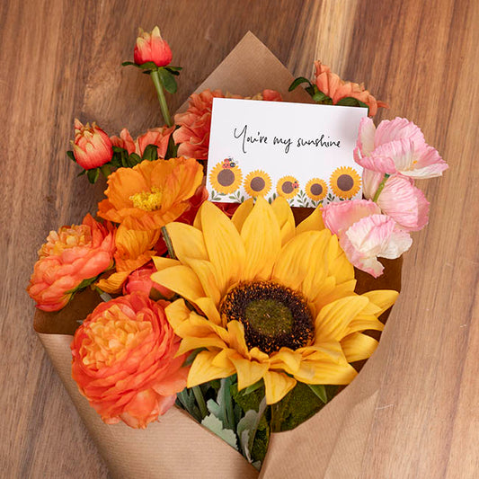 Cards White Sunflowers & Lady Bugs (10x6.5cmH) Pack 50