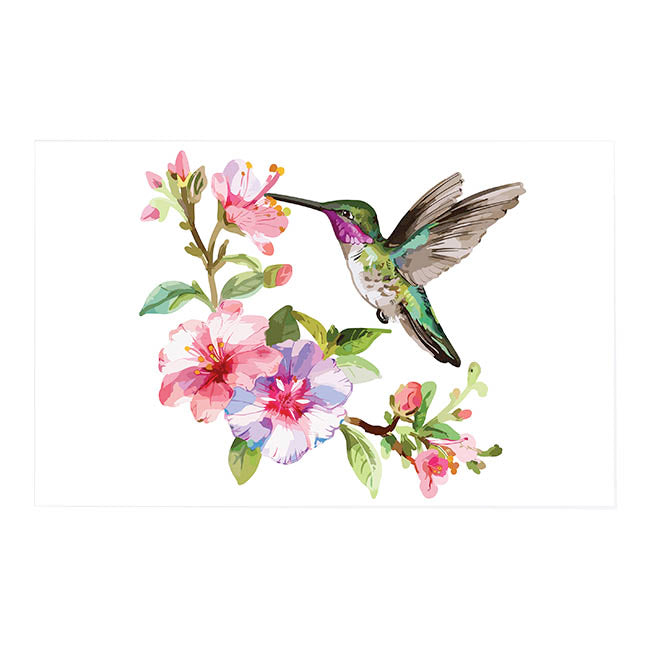 Cards White Hummingbird & Flower Branch (10x6.5cmH) Pack 50