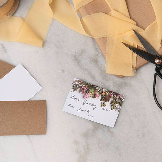 Cards White Native Flowers Top Border (10x6.5cmH) Pack 50