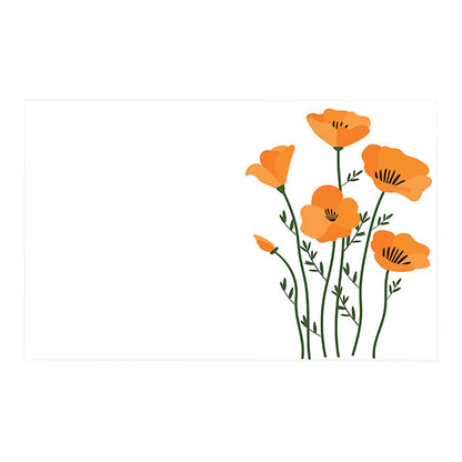 Cards White Tall Poppies Orange (10x6.5cmH) Pack 50