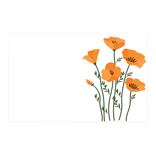 Cards White Tall Poppies Orange (10x6.5cmH) Pack 50