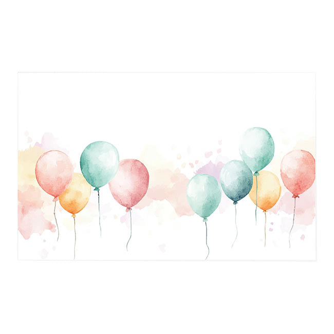 Cards White Watercolour Balloons (10x6.5cmH) Pack 50