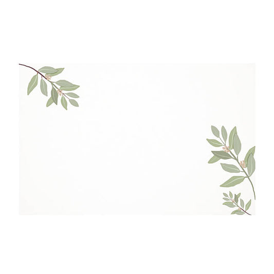 Cards White Gum Leaves Pastel Green (10x6.5cmH) Pack 50