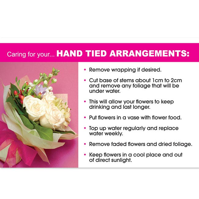 Cards Flower Care Hand Tied Arrangements (10x6.5cmH) Pack 50