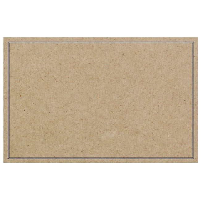Cards Brown Kraft Blank Black Border (10x6.5cm) Pack 50
