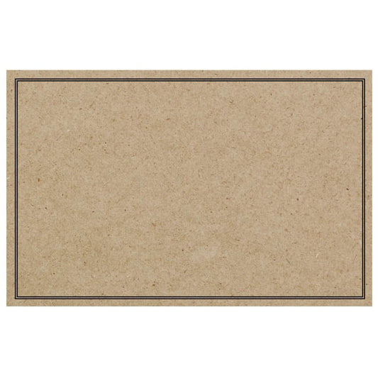 Cards Brown Kraft Blank Black Border (10x6.5cm) Pack 50