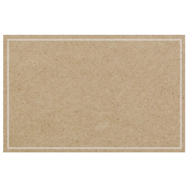 Cards Brown Kraft Blank White Border (10x6.5cm) Pack 50