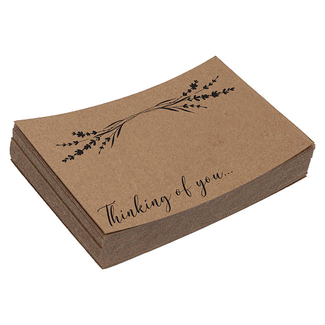 Cards Brown Kraft Thinking of You Garland (10x6.5cmH) Pk50