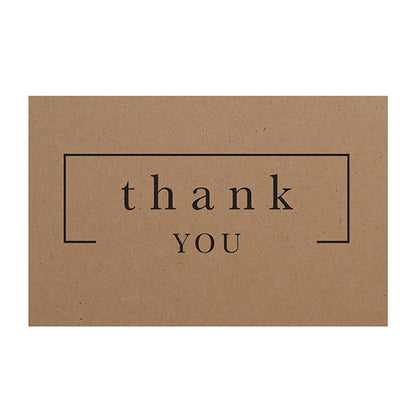 Cards Brown Kraft Thank You Border (10x6.5cmH) Pk50