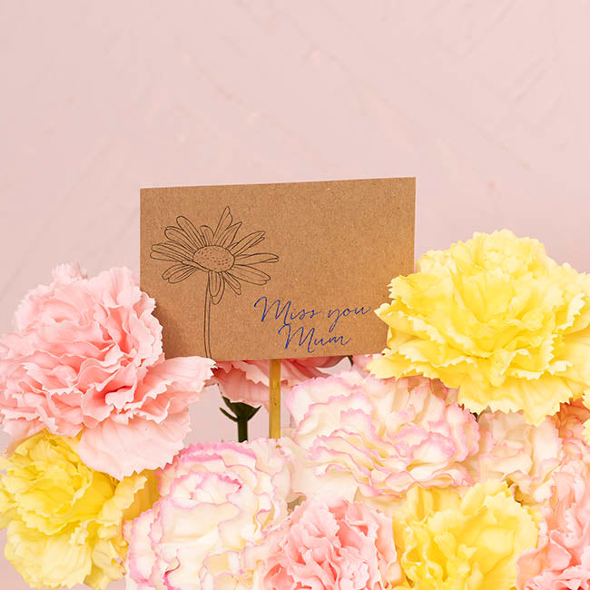 Cards Brown Kraft Hand Drawn Single Daisy (10x6.5cmH) Pk50