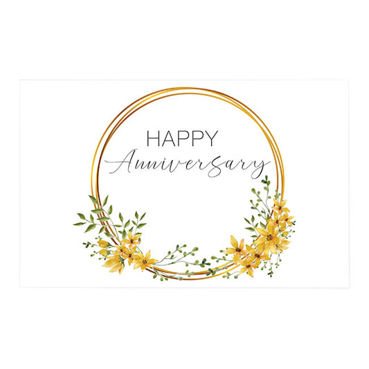Cards White Happy Anniversary Yellow (10x6.5cmH) Pack 50