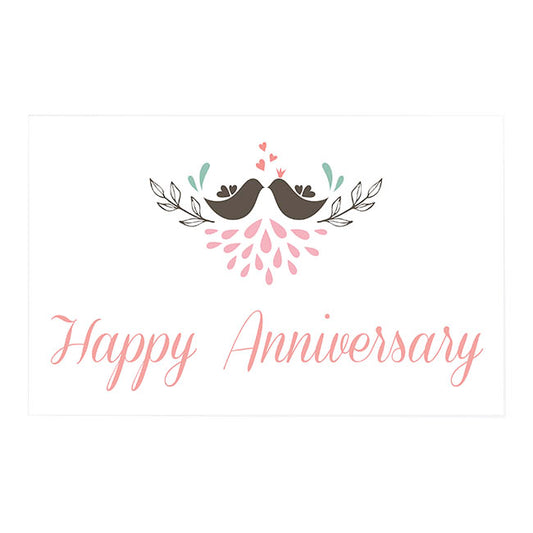 Cards White Happy Anniversary Love Birds (10x6.5cmH) Pack 50
