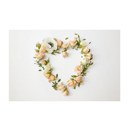 Cards White Heart in Flowers (10x6.5cmH) Pack 50