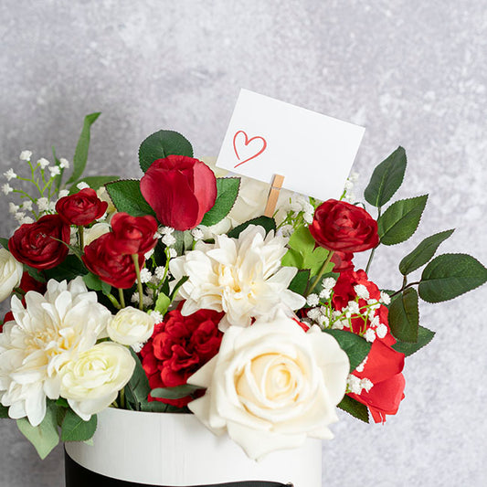 Cards White Open Heart Red (10x6.5cmH) Pk 50