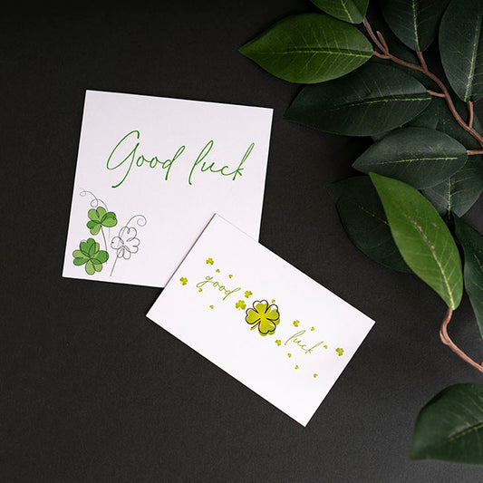 Cards White Good Luck Clover Bunch (10x10cmH) Pk 50
