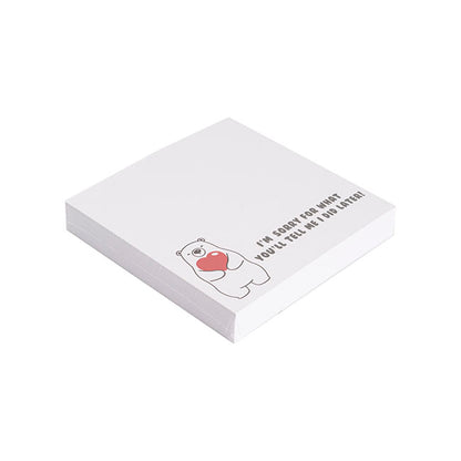 Cards White I'm Sorry For What I Did Bear (10x10cmH) Pk 50