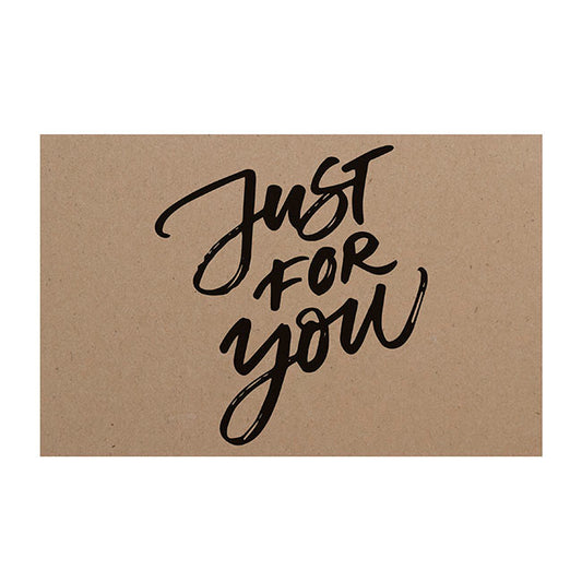 Cards Brown Kraft Just For You (10x6.5cmH) Pack 50