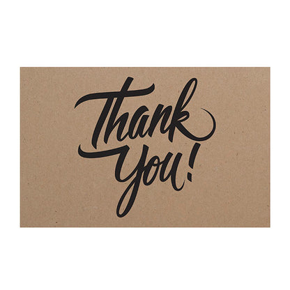 Cards Brown Kraft Thank You Plain (10x6.5cmH) Pk 50