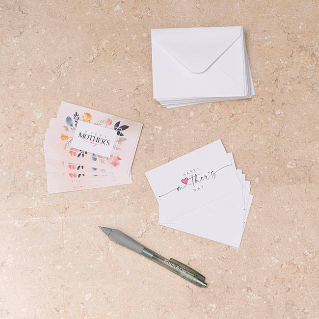 Cards Mothers Day Beautiful & Envelope White Pk50(10x6.5cmH)
