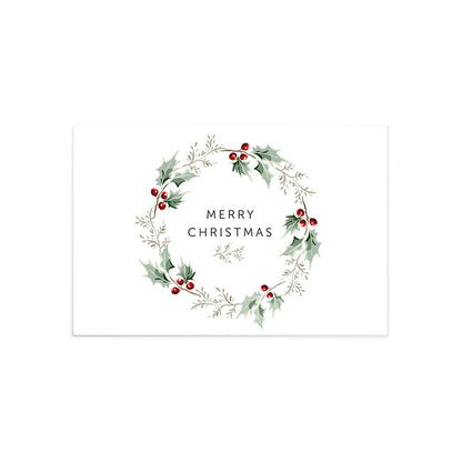 Cards Merry Christmas & Wreath w Envelopes Pk50 (10x6.5cmH)