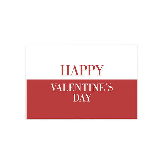 Cards Happy Valentines & Envelope Red White Pk50 (10x6.5cmH)