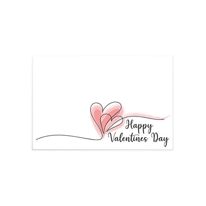 Cards Happy Valentines & Envelope Red White Pk50 (10x6.5cmH)