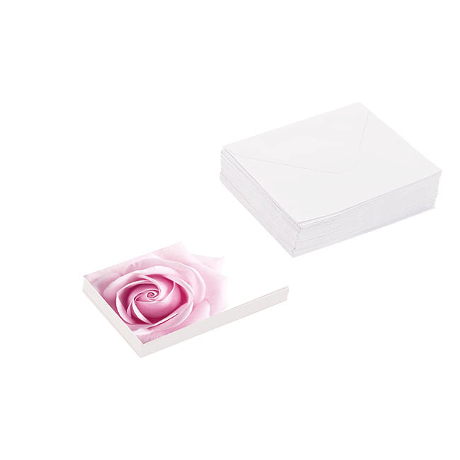 Gallery Gift Card & Envelope Pink Rose Pk25 (10x6.5cmH)