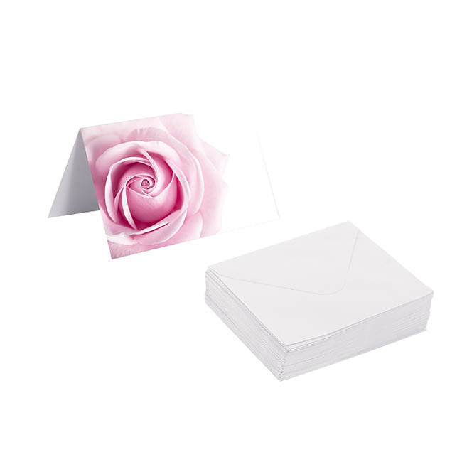 Gallery Gift Card & Envelope Pink Rose Pk25 (10x6.5cmH)