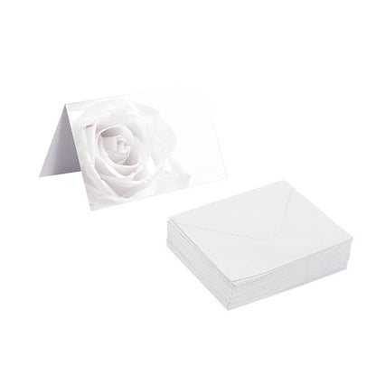Gallery Gift Card & Envelope White Rose Pk25 (10x6.5cmH)