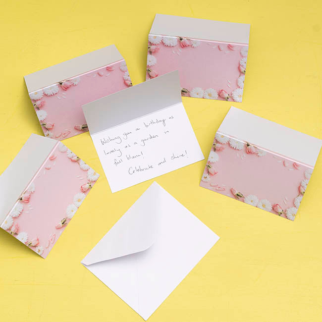 Gallery Gift Card & Envelope Flower Frame Pk25 (10x6.5cmH)