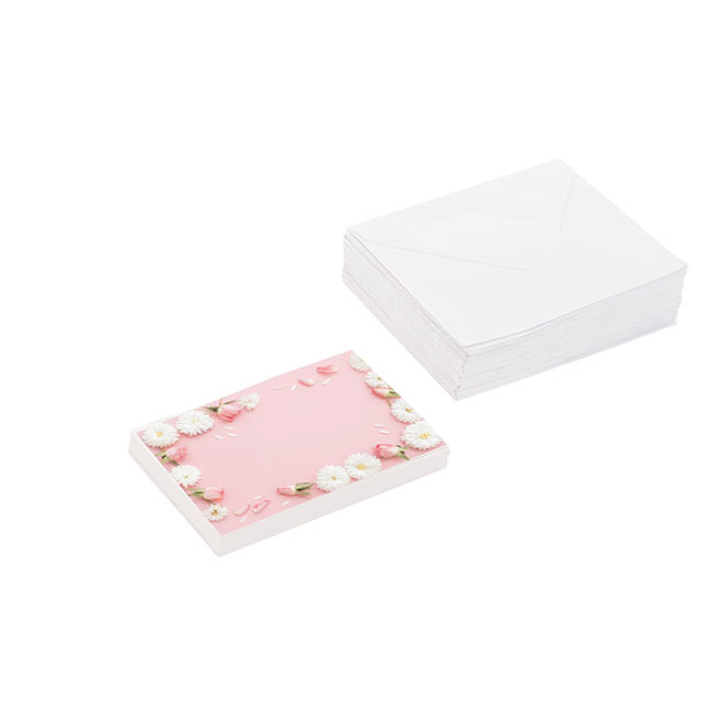 Gallery Gift Card & Envelope Flower Frame Pk25 (10x6.5cmH)