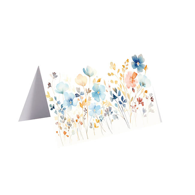 Gallery Gift Card & Envelope Flowers Blue Pk25 (10x6.5cmH)