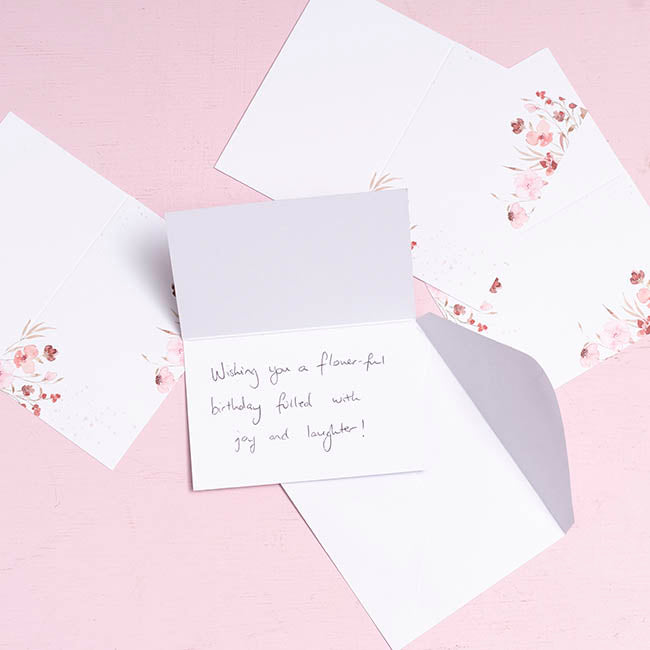 Gallery Gift Card & Envelope Flower Border Pk25 (10x6.5cmH)
