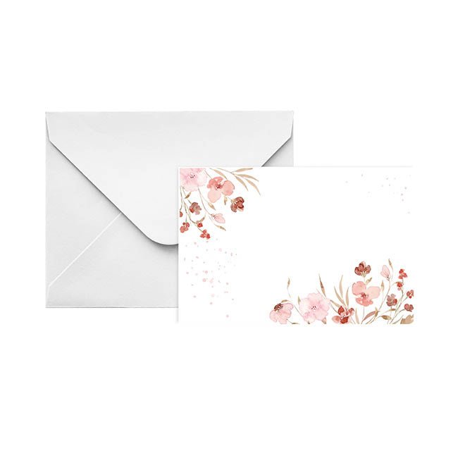 Gallery Gift Card & Envelope Flower Border Pk25 (10x6.5cmH)
