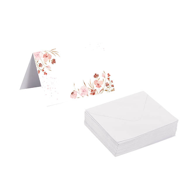 Gallery Gift Card & Envelope Flower Border Pk25 (10x6.5cmH)