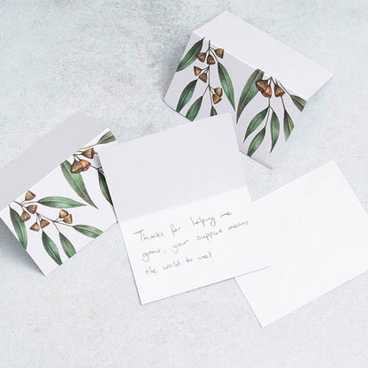 Gallery Gift Card & Envelope Gum Leaves Nuts Pk25(10x6.5cmH)