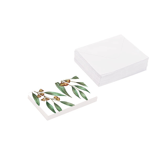 Gallery Gift Card & Envelope Gum Leaves Nuts Pk25(10x6.5cmH)