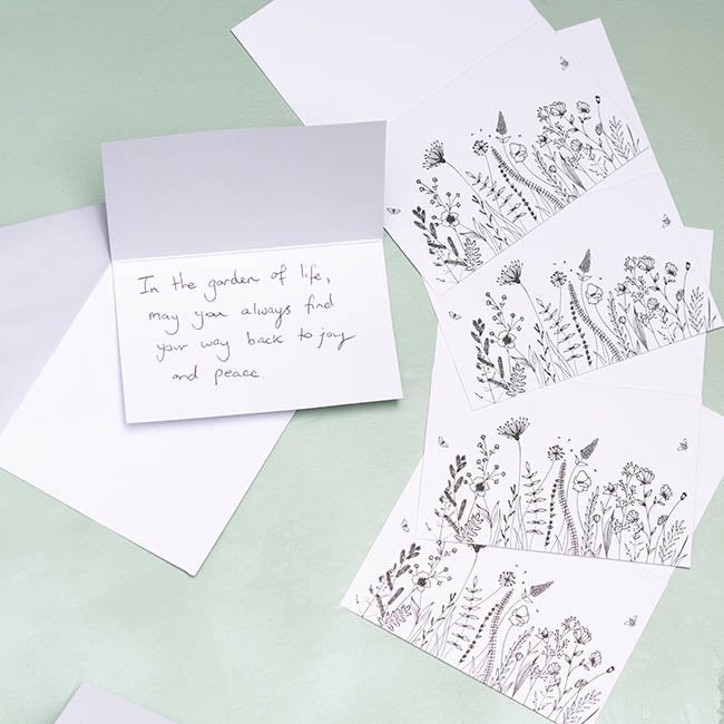 Gallery Gift Card & Envelope Drawn Flowers Pk25 (10x6.5cmH)